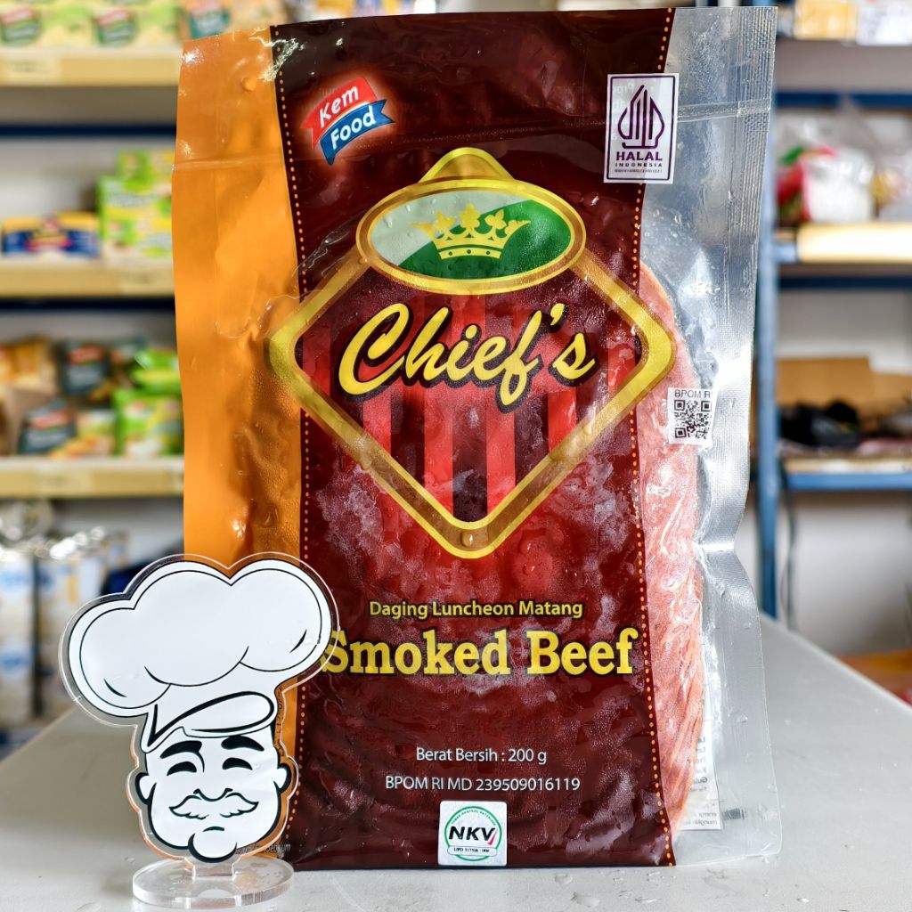 Kemfood Daging Sapi Burger / Smoke Beef Burger 200Gr / Daging Asap 200Gr / Chief Smoke Beef 200Gr