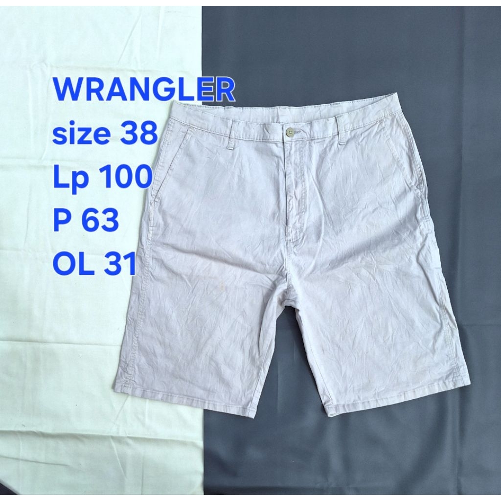 Celana Pendek WRANGLER Katun Chino Cream Original Pria