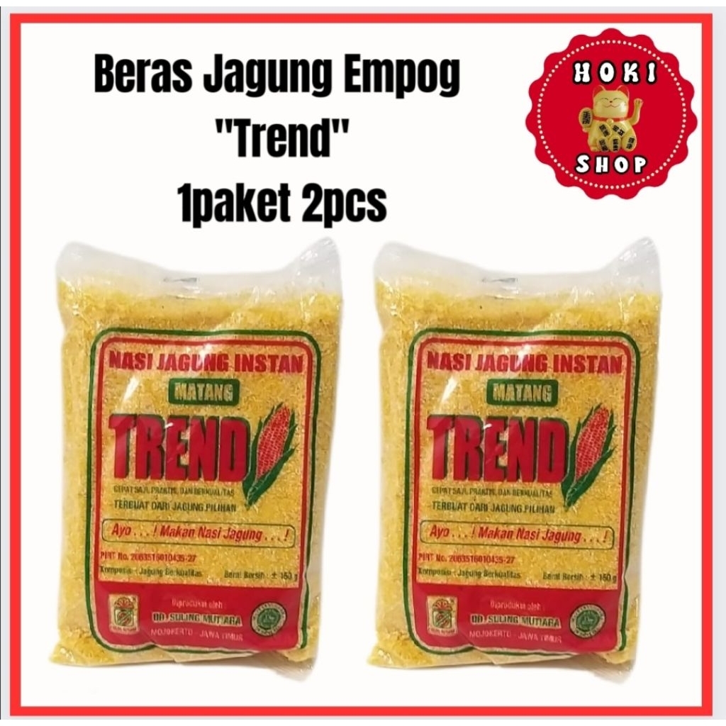 

Nasi Jagung Instan Trend 1paket 2pcs @150gr / Nasi Ampok / Nasi Empok - Empog
