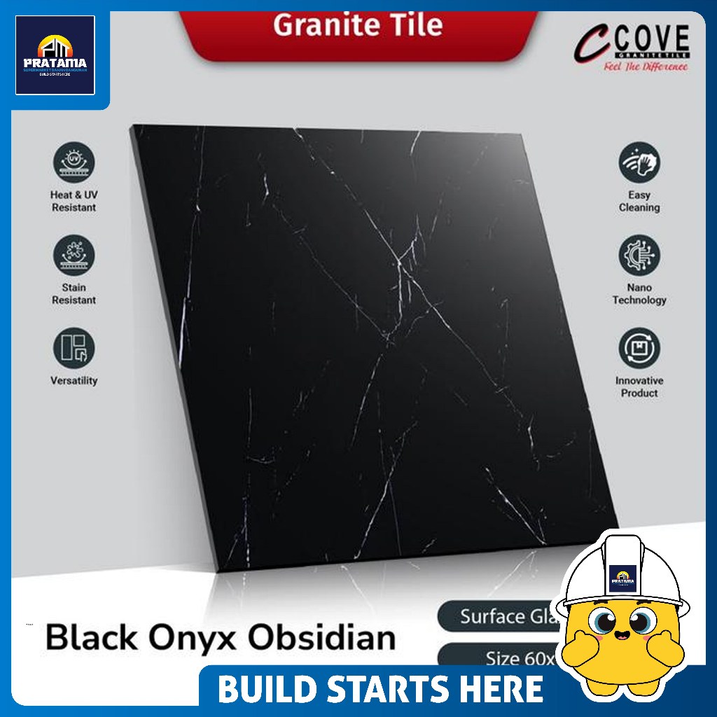 COVE - GRANITE COVE 60x60 BLACK ONYX OBSIDIAN 1.44M2