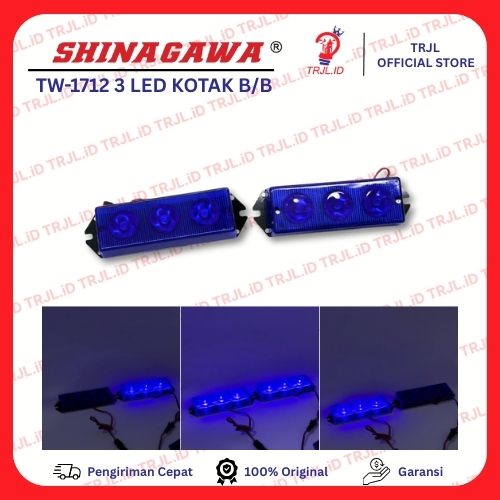 LAMPU KEDIP 3 LED KOTAK KEDIP BIRU/BIRU BIRU-BIRU TW-1712