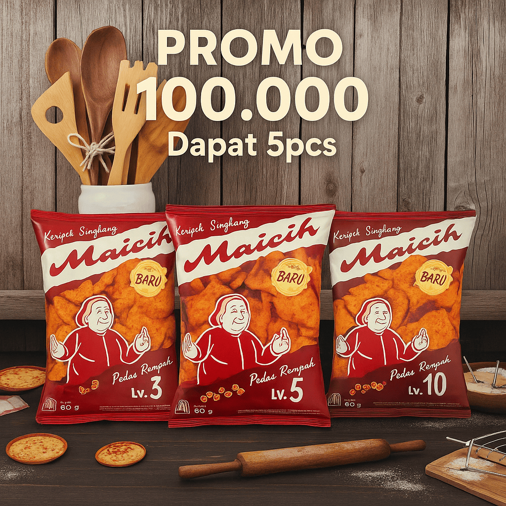 

PROMO !!! Maicih Keripik Singkong 100rb Dapat 5pcs