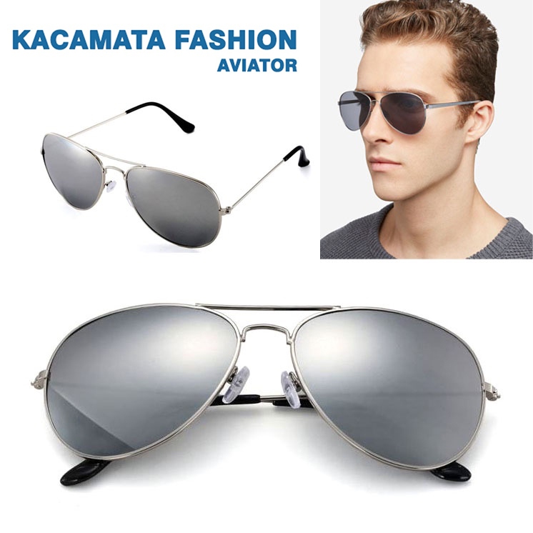 Kacamata Hitam Aviator Outdoor Keren Terbaru Bisa COD Sunglasses Fashion Mirror Kaca Mata Pria Wanit