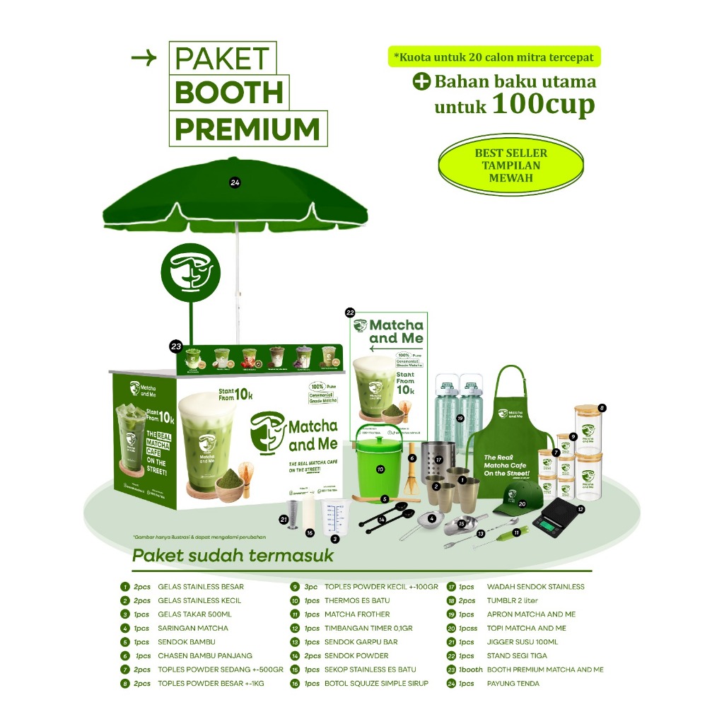 

Paket Usaha Minuman Matcha Kekinian – Kemitraan Matcha and Me