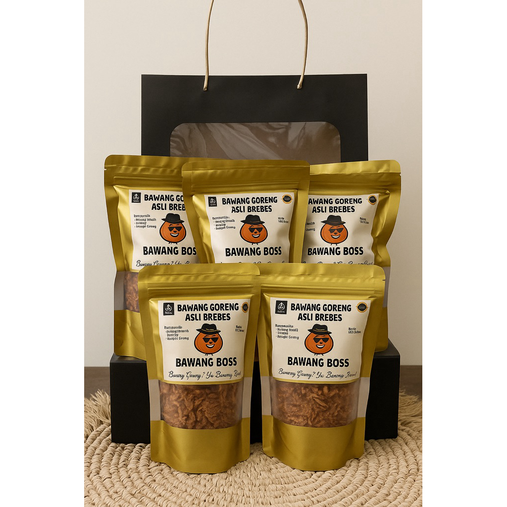 

Bawang Goreng Asli Brebes Premium Renyah Tahan Lama Per Pouch 100 gram (Paket Boss 5 pcs)