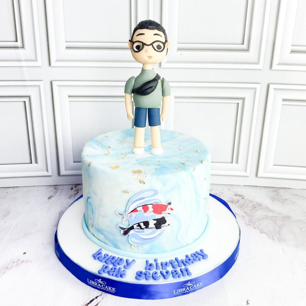 

Kue Ulang Tahun/Birthday Cake/Kue Ultah tema Biru White/Kue Birthday Tema Koi/Kue Birthday Jakarta