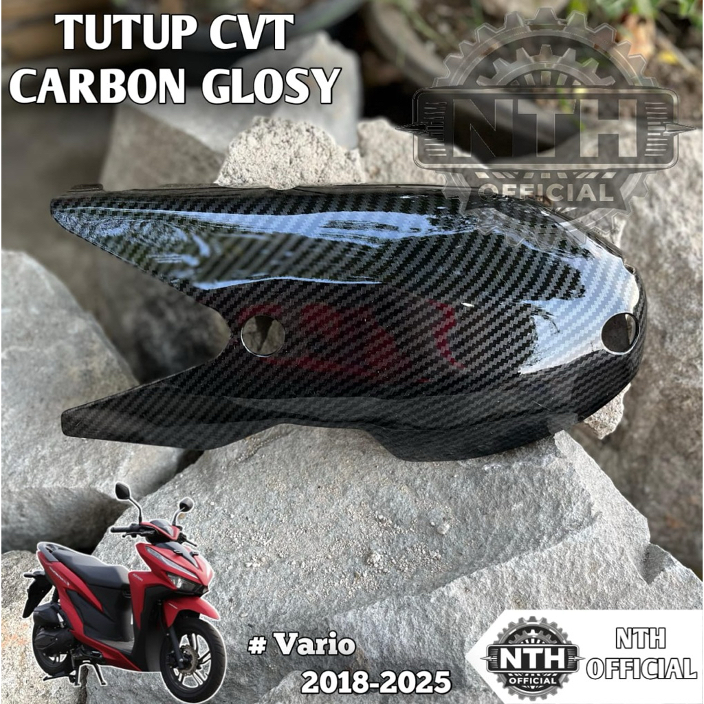 cover cvt vario 2018-2024 tutup cvt carbon vario 125/150 cover cvt carbon untuk vario variasi carbon