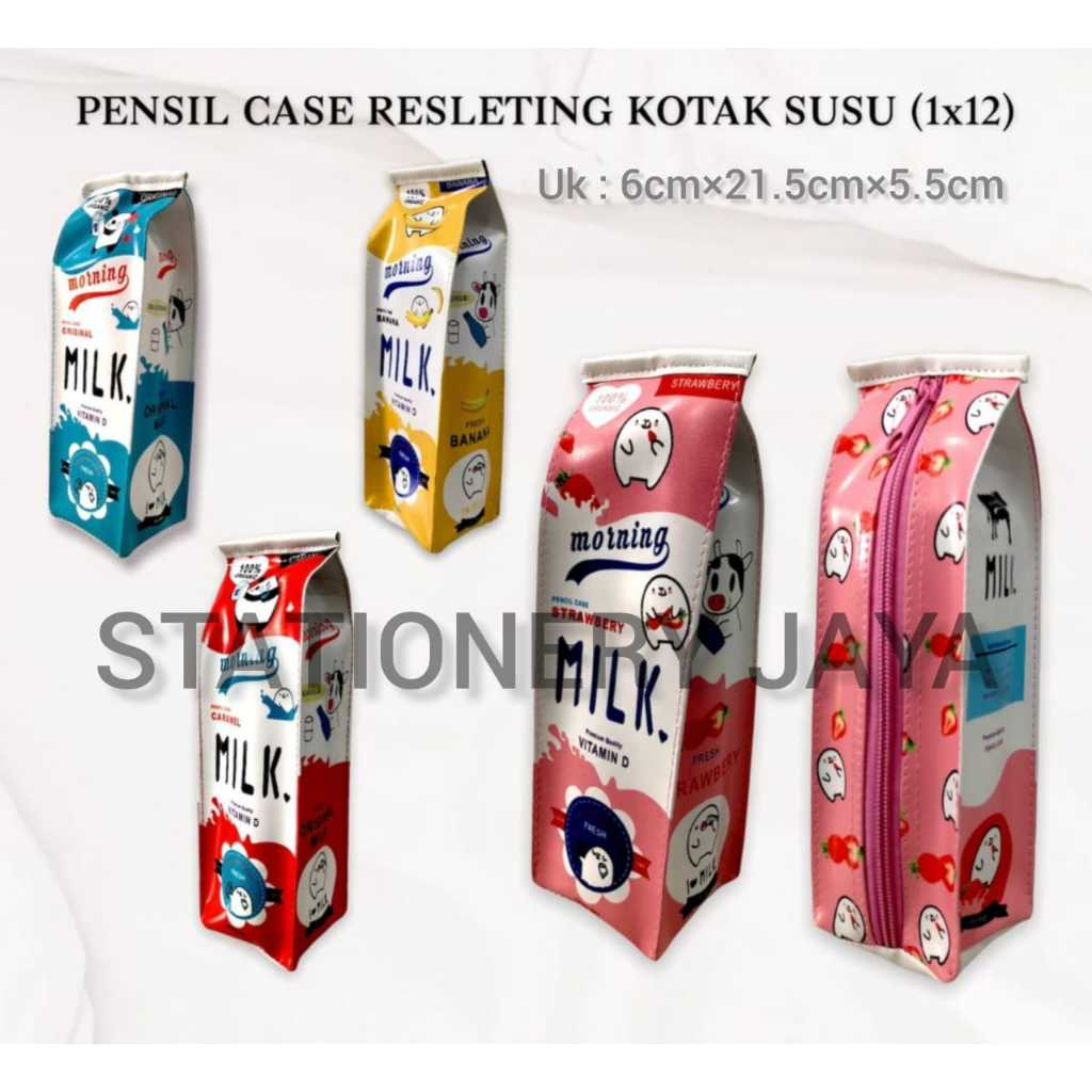 

Pensil case resleting kotak susu