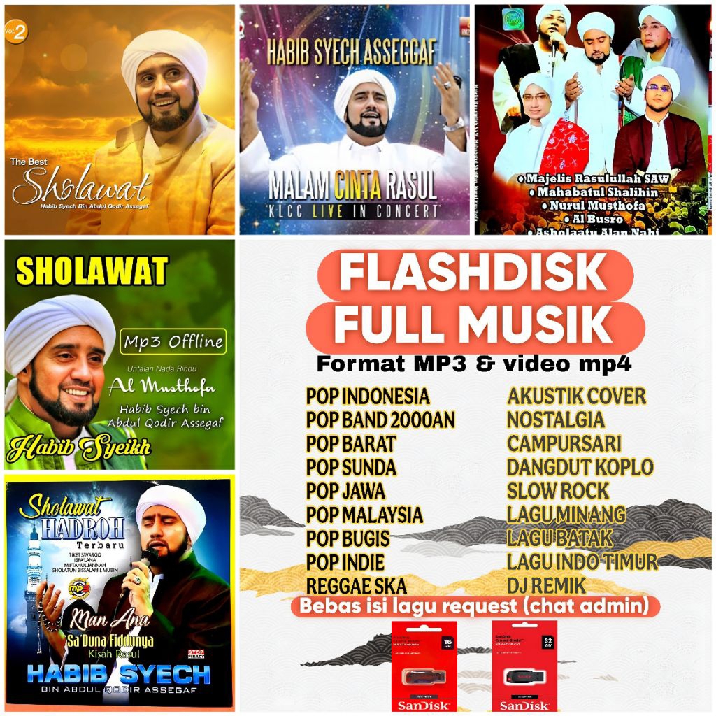 FLASH DISK LAGU SHOLAWAT HABIB SYECH FULL ALBUM - FLASH DISK LAGU SHOLAWAT HADROH HABIB SYECH - FLAS