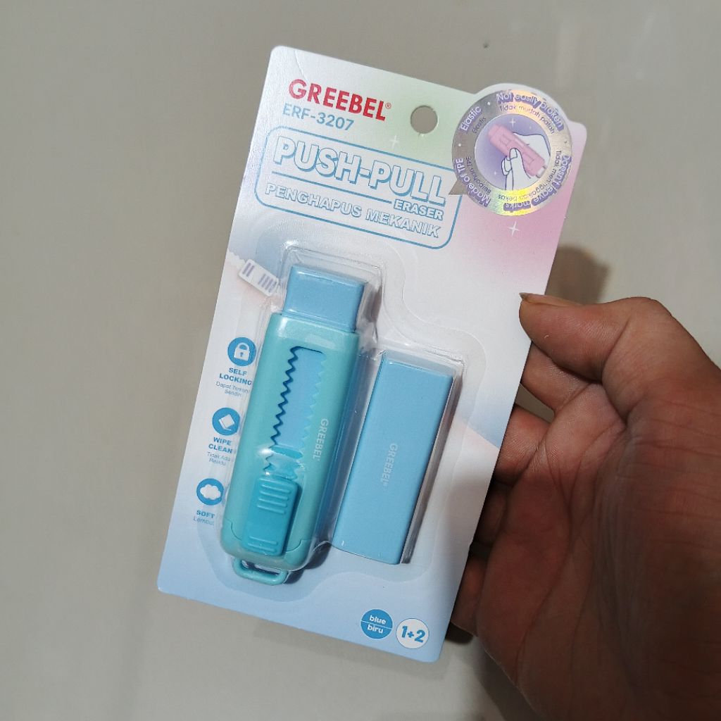 

1 Pcs Penghapus Pensil Greebel PUSH-PULL + Isi Ulang