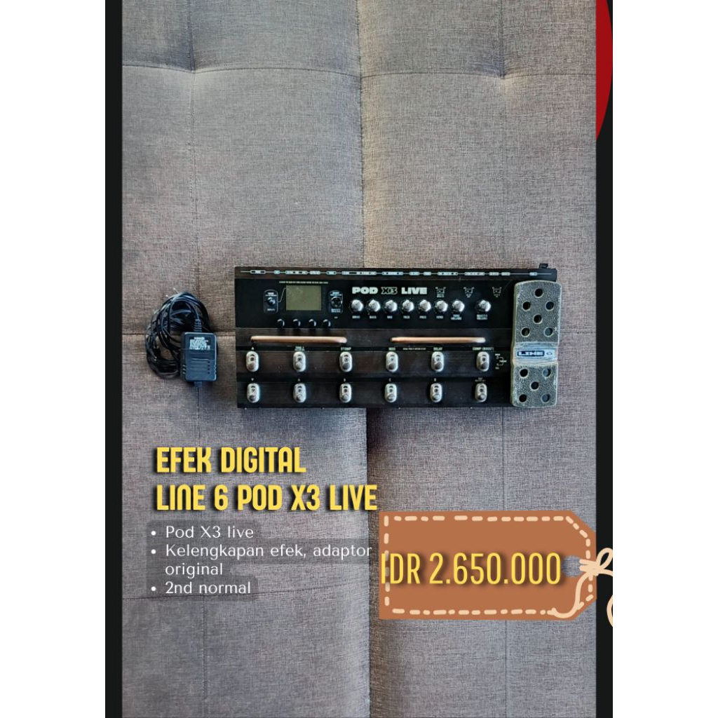 line6 pod x3 live efek digital plus admin 7.5%