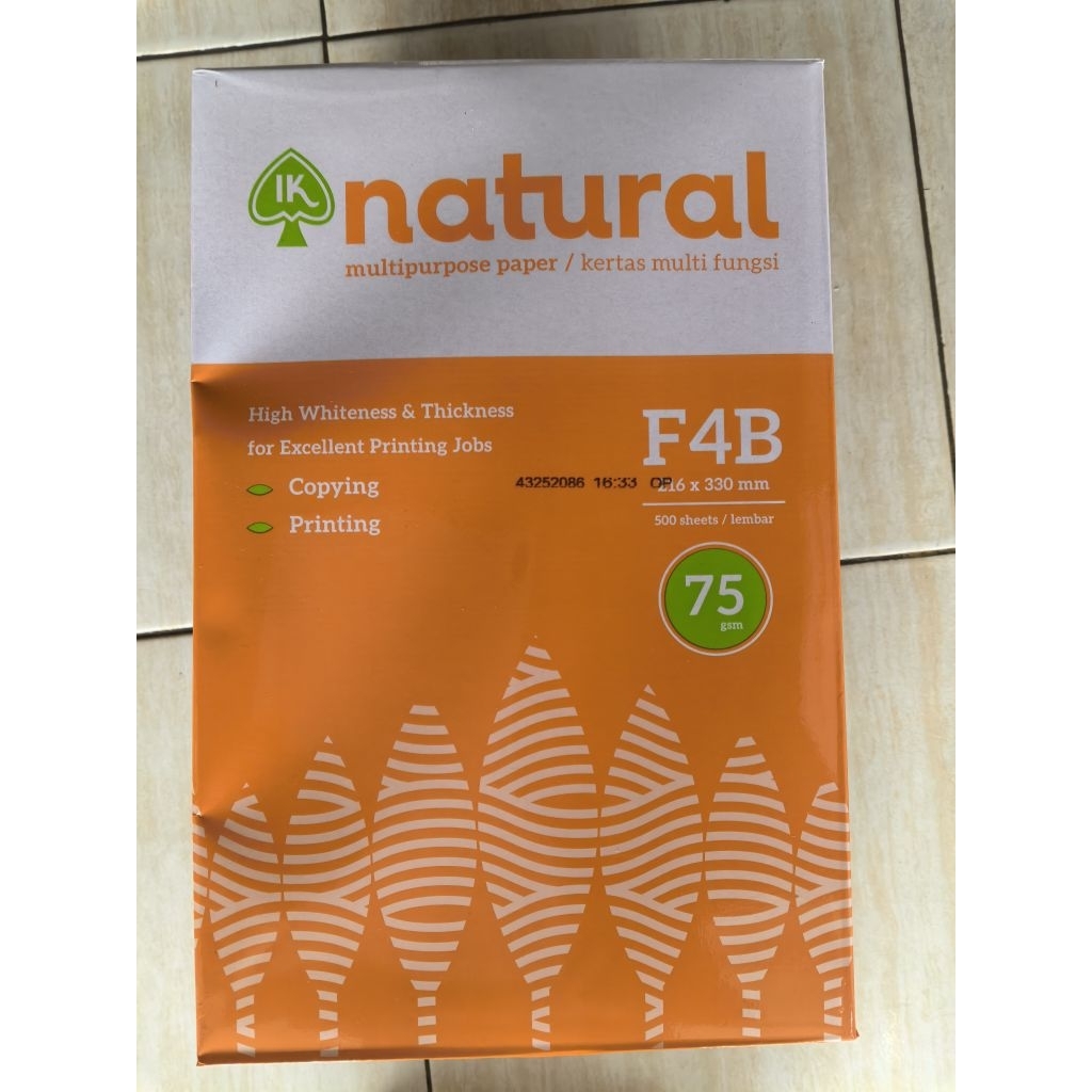

Kertas Natural F4 (1rim)