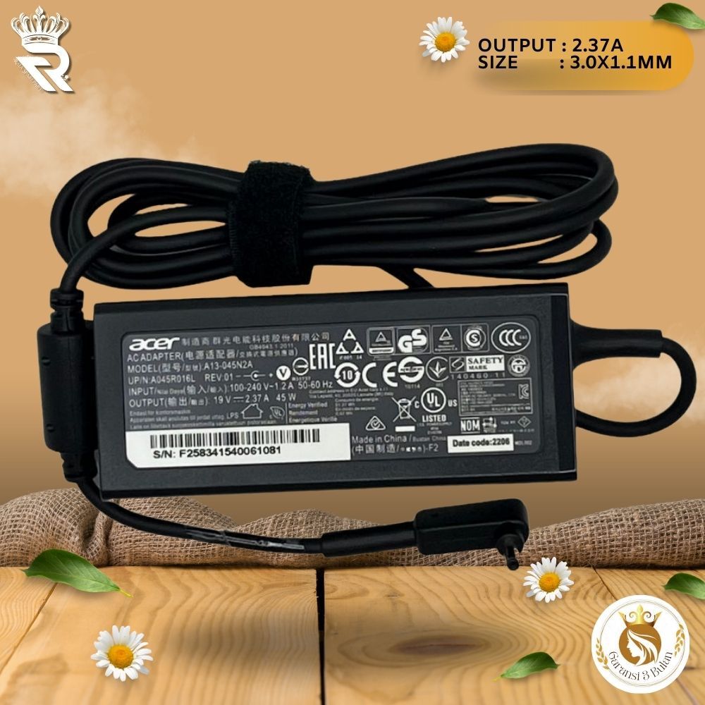 Adaptor Charger for Laptop Acer Aspire 5 A515-56 A515-56G 2.37A 3.0x1.1mm