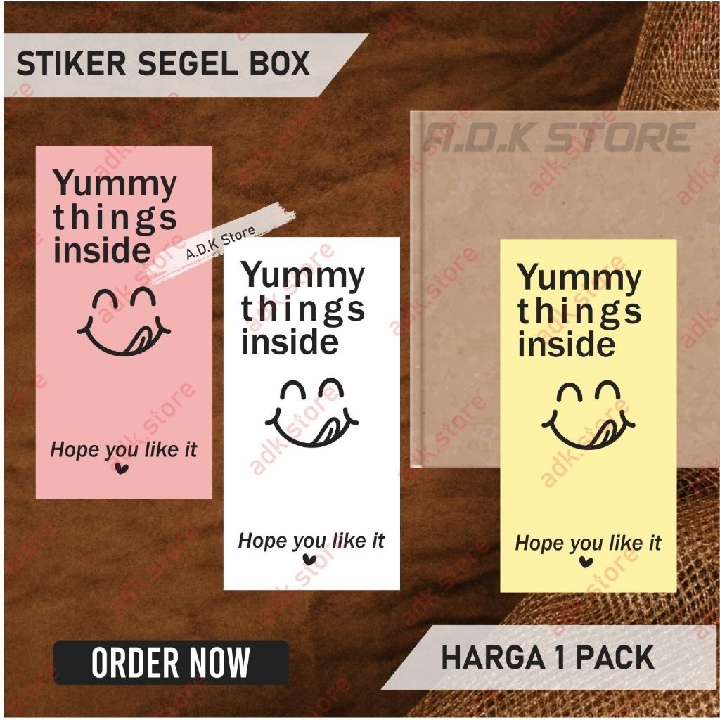 

[1 PACK] STIKER SEGEL BOX MAKANAN | STIKER SEGEL YUMMY