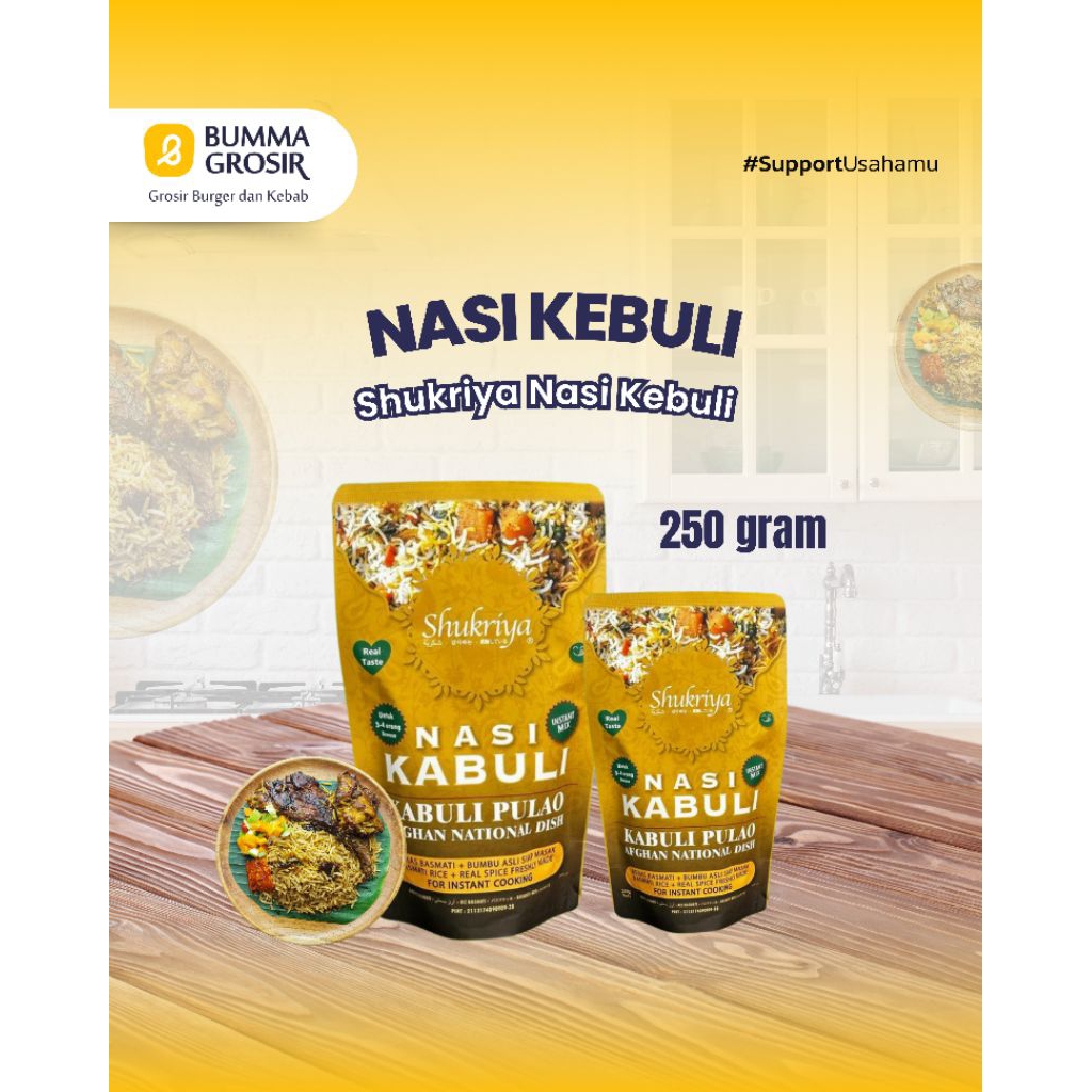 

paket Shukriya Nas Kabuli+Bumbu - Paket Bumbu Dan Beras basmati - Paket Nasi Kebuli - Paket Nasi Kebuli Lengkap Bumbu- 250gr
