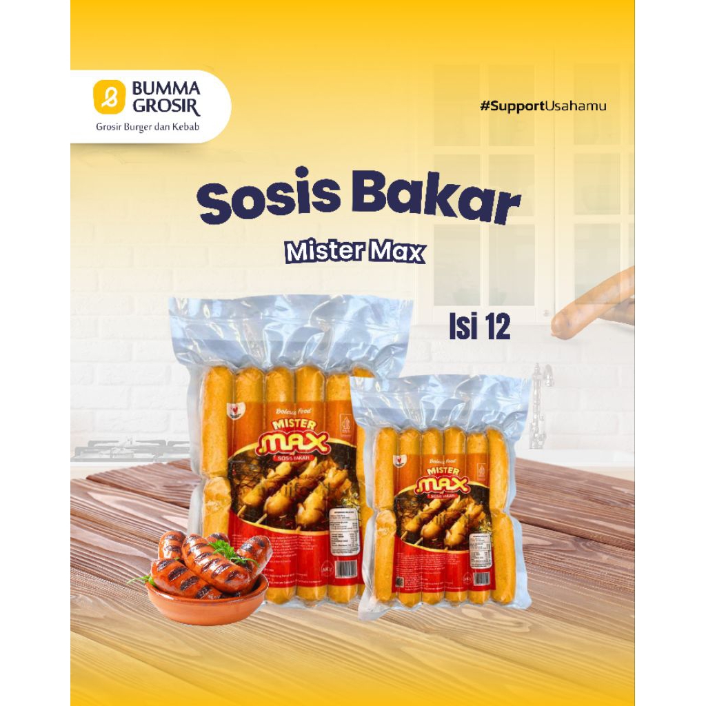 Max Sosis Bakar - sosis ayam - sosis daging - frozen sosis -  isi 12