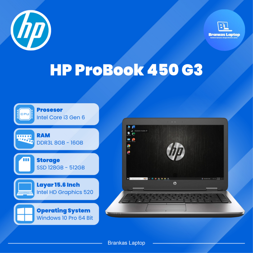 HP ProBook 450 G3 Intel Core i3 / i5 Gen 6 | Murah dan Bagus