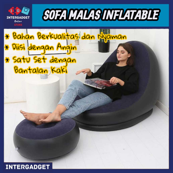 Sofa Malas Lazy Bean Bag Inflatable dengan Bantalan Kaki