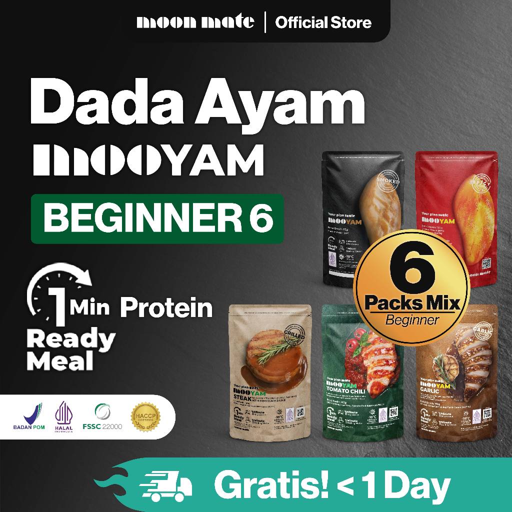 

[Moonmate Official] Dada Ayam MOOYAM Mix Protein 6 Packs Beginner (Rendah Garam, O Sugar)