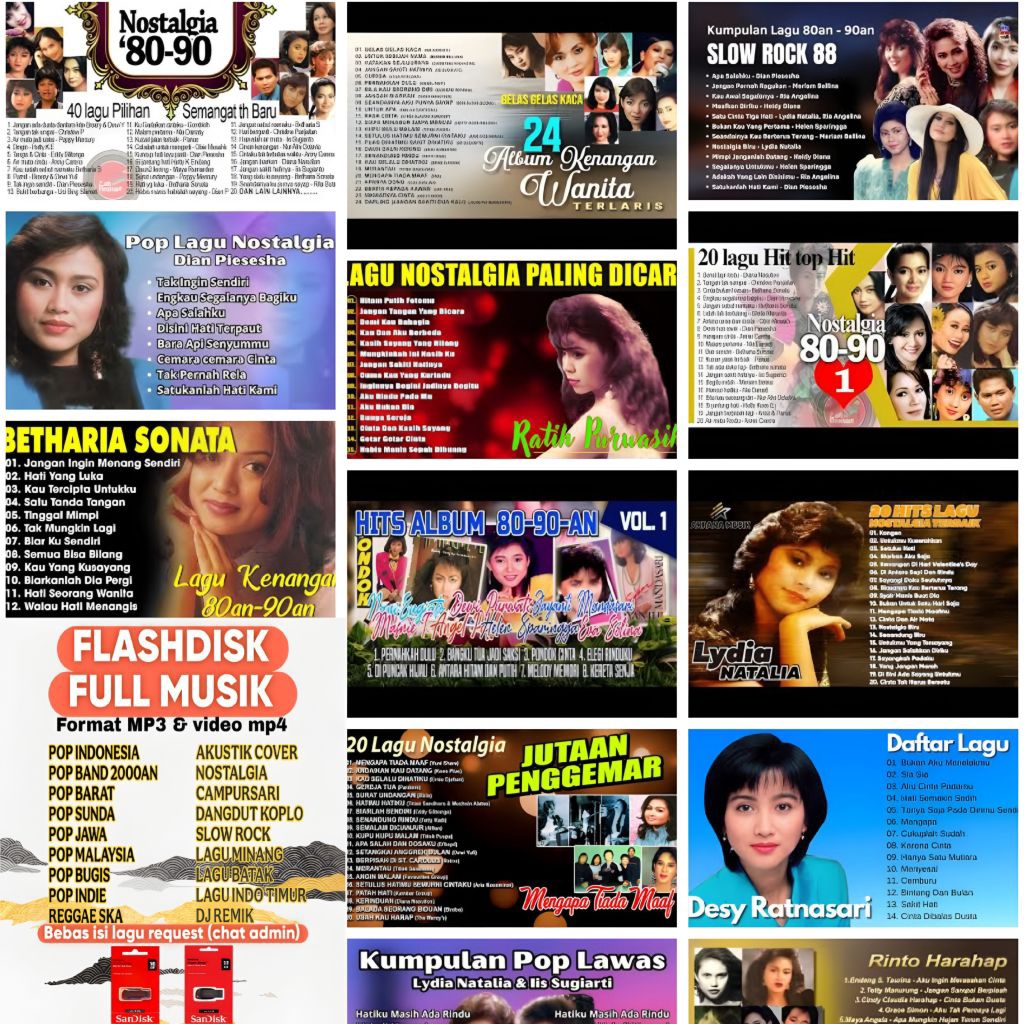 FLASH DISK LAGU NOSTALGIA WANITA TERPOPULER SEPANJANG MASA - FLASH DISK LAGU NOSTALGIA INDONESIA - F