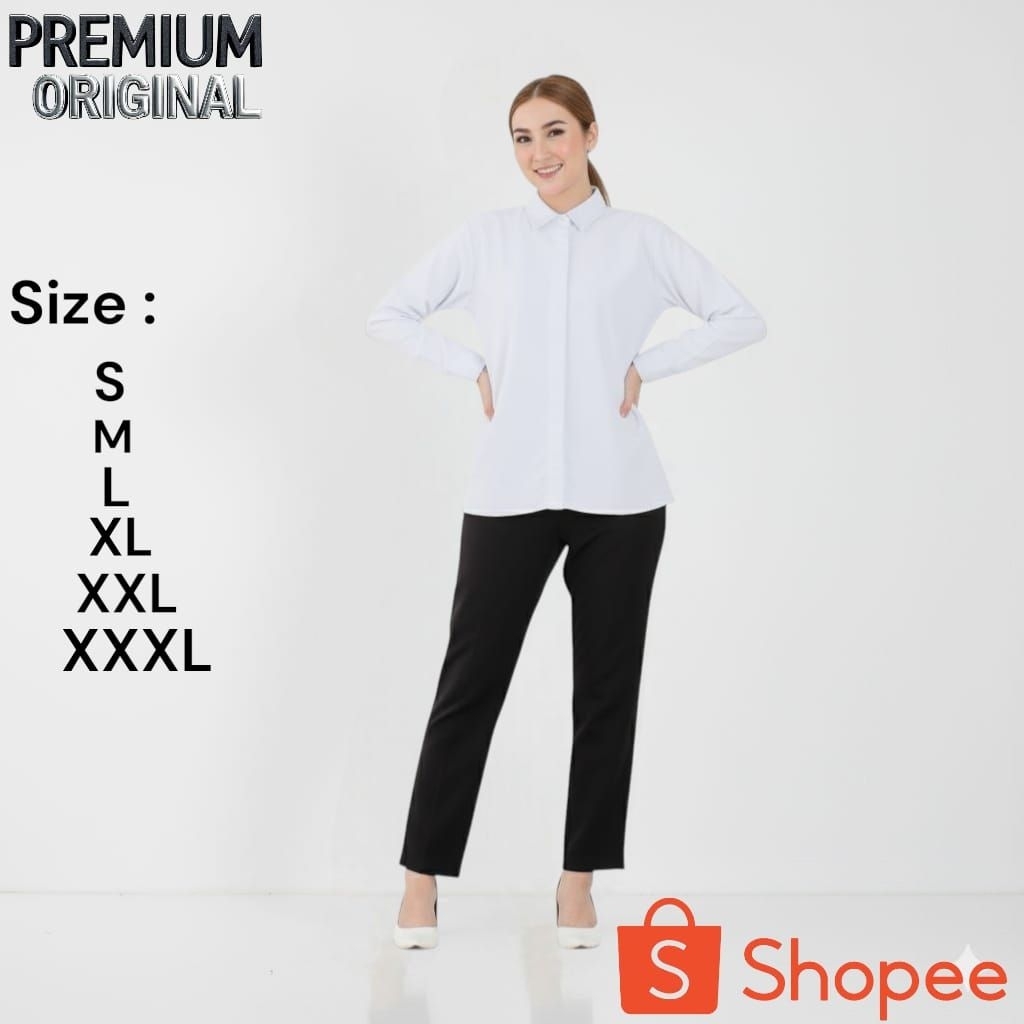 Kemeja putih wanita lengan panjang_Kemeja formal wanita lengan panjang-kemeja kerja wanita_Kemeja wa