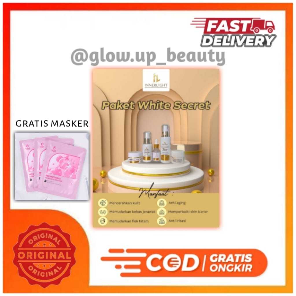 Innerlight Skincare Paket White Secret – 5in1 Glowing & Cerah | Aman BPOM | Untuk Remaja & Ibu Muda