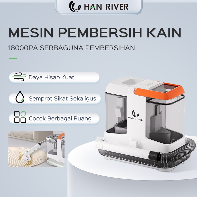 HAN RIVER Vacuum Cleaner 18KPa Wet Pembersih Deep 3-IN-1 Mesin Kain/Karpet/Sofa/Kasur/Interior Car