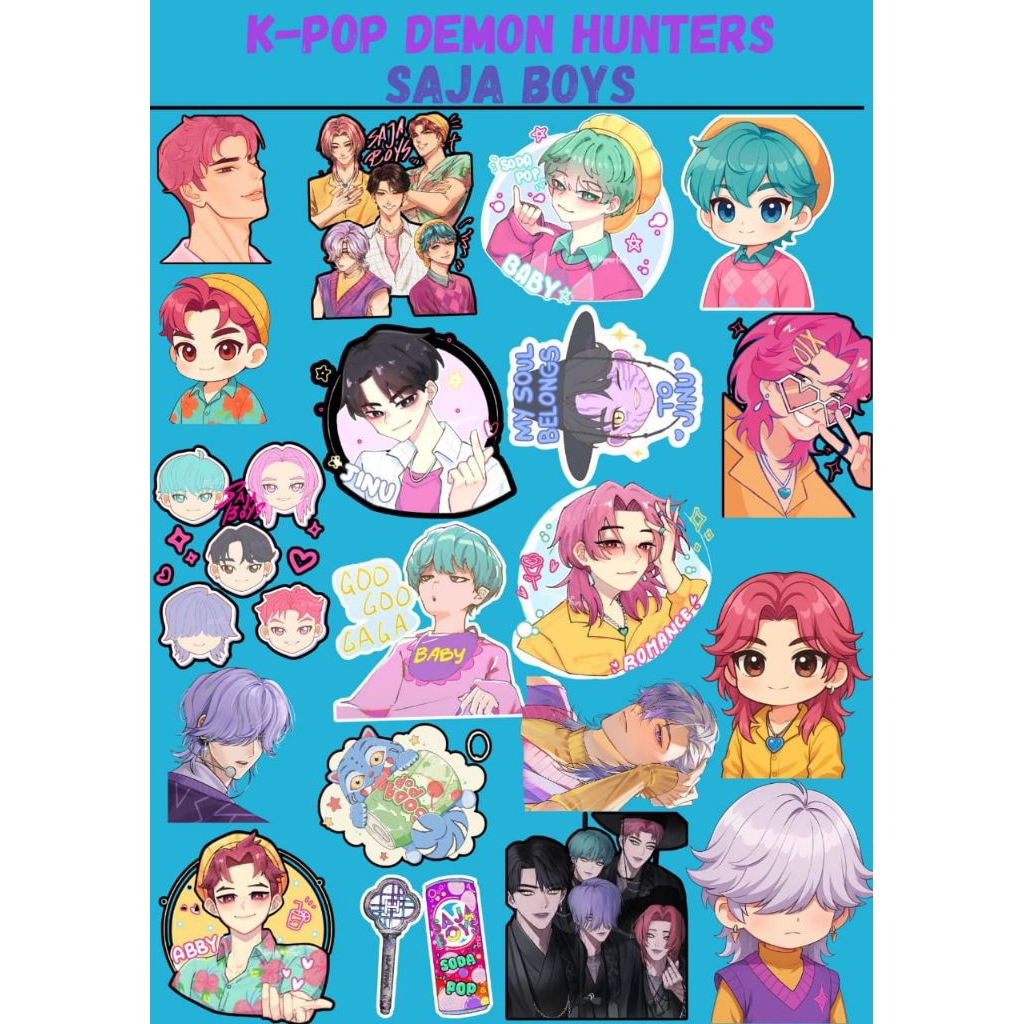 

Hot Stiker Kpop Demon Hunters Sticker vinyl Spesial Saja Boys Jinu Edition | Stiker Laptop Hp Tumbler