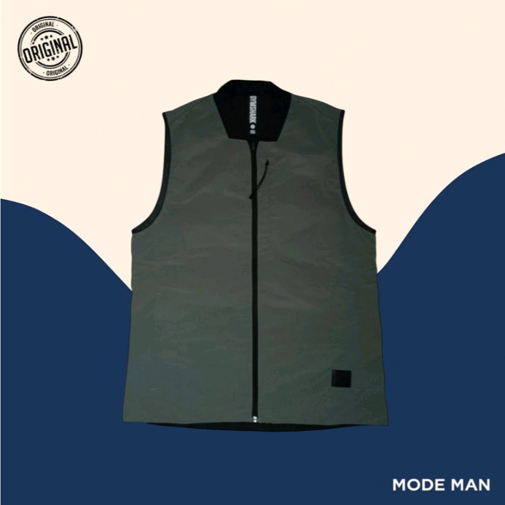 Gym-Shark Vest Cowok Retake Reversible – Rompi Pria, Rompi Fitness Reversible, Jaket Tanpa Lengan Ol
