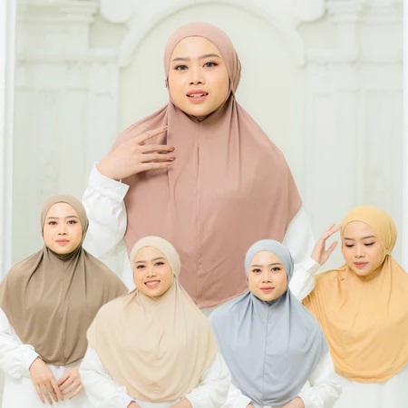 Bergo Jersey Premium Jilbab Tali Non Pet instan nyaman warna nude JOFI BRG-11