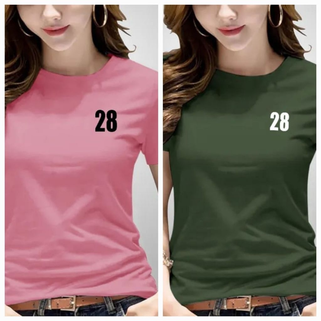 Kaos kasual wanita logo angka