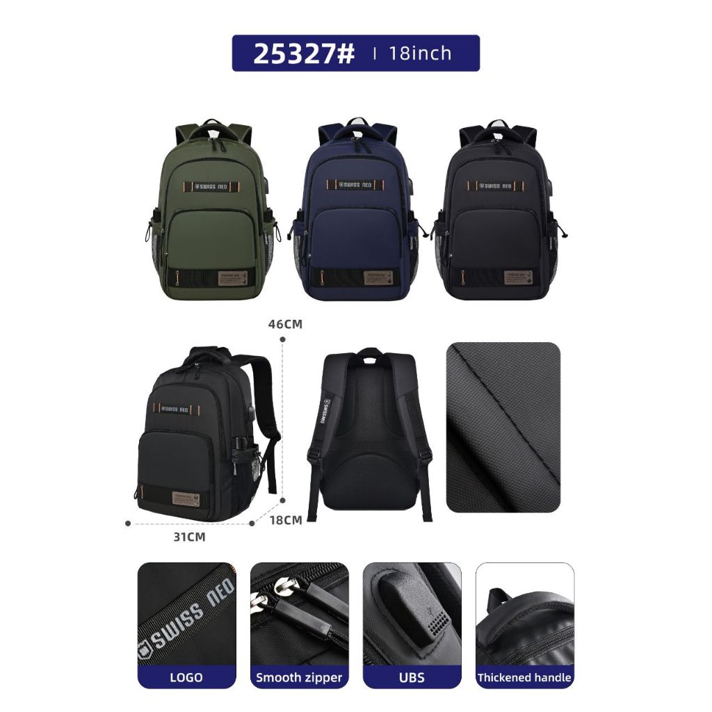 Tas Polo Luxton 18 In Tas Ransel Kerja Tas Sekolah Kunci Usb Port POLO / Tas Polo 3
