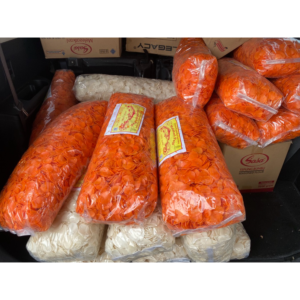 krupuk matahari pagi oren putih dan warnawarni