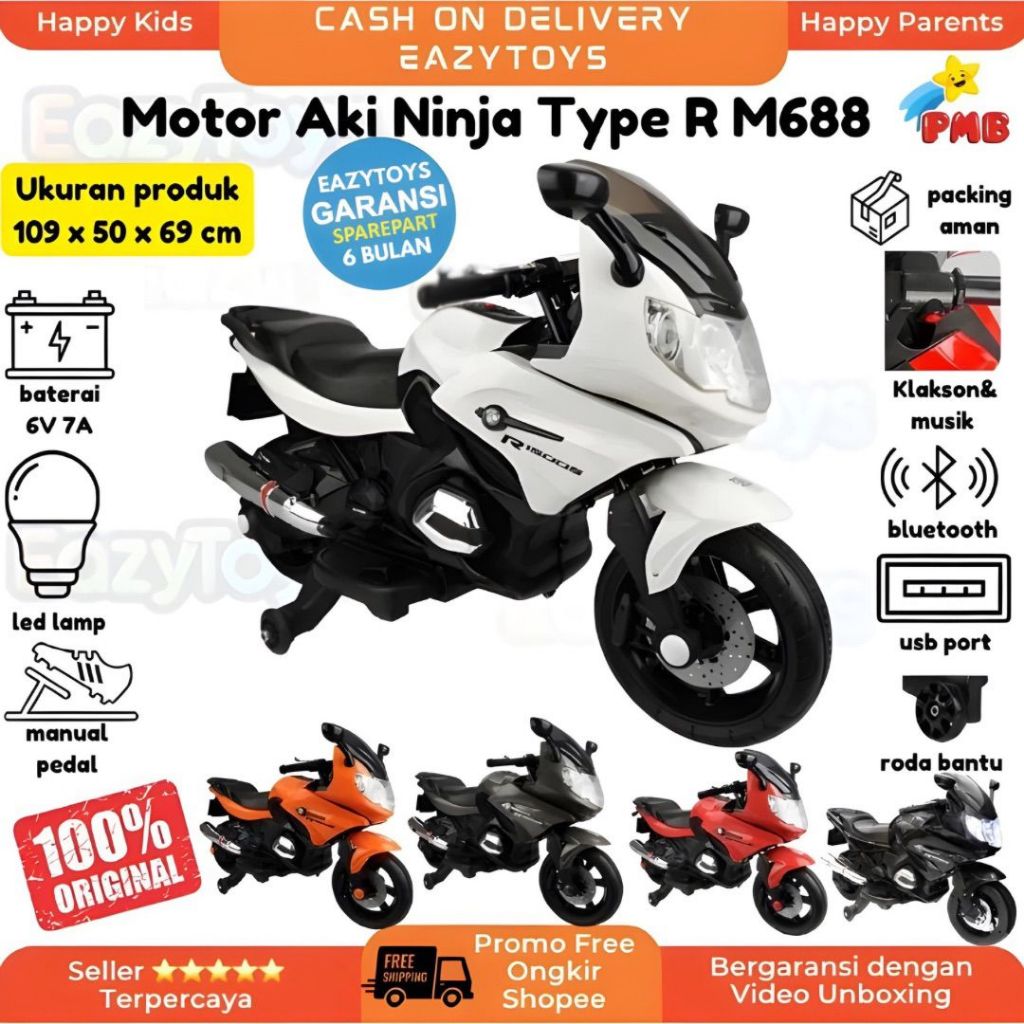 Motor Aki Anak Model Sport Type R  PMB M688 Mainan Motor Aki Anak Bisa Dinaiki