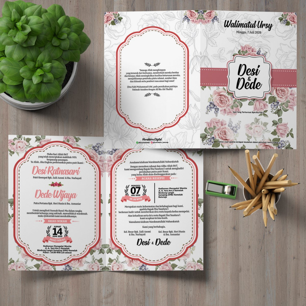 UNDANGAN PERNIKAHAN LIPAT 2 DENGAN DESAIN PREMIUM