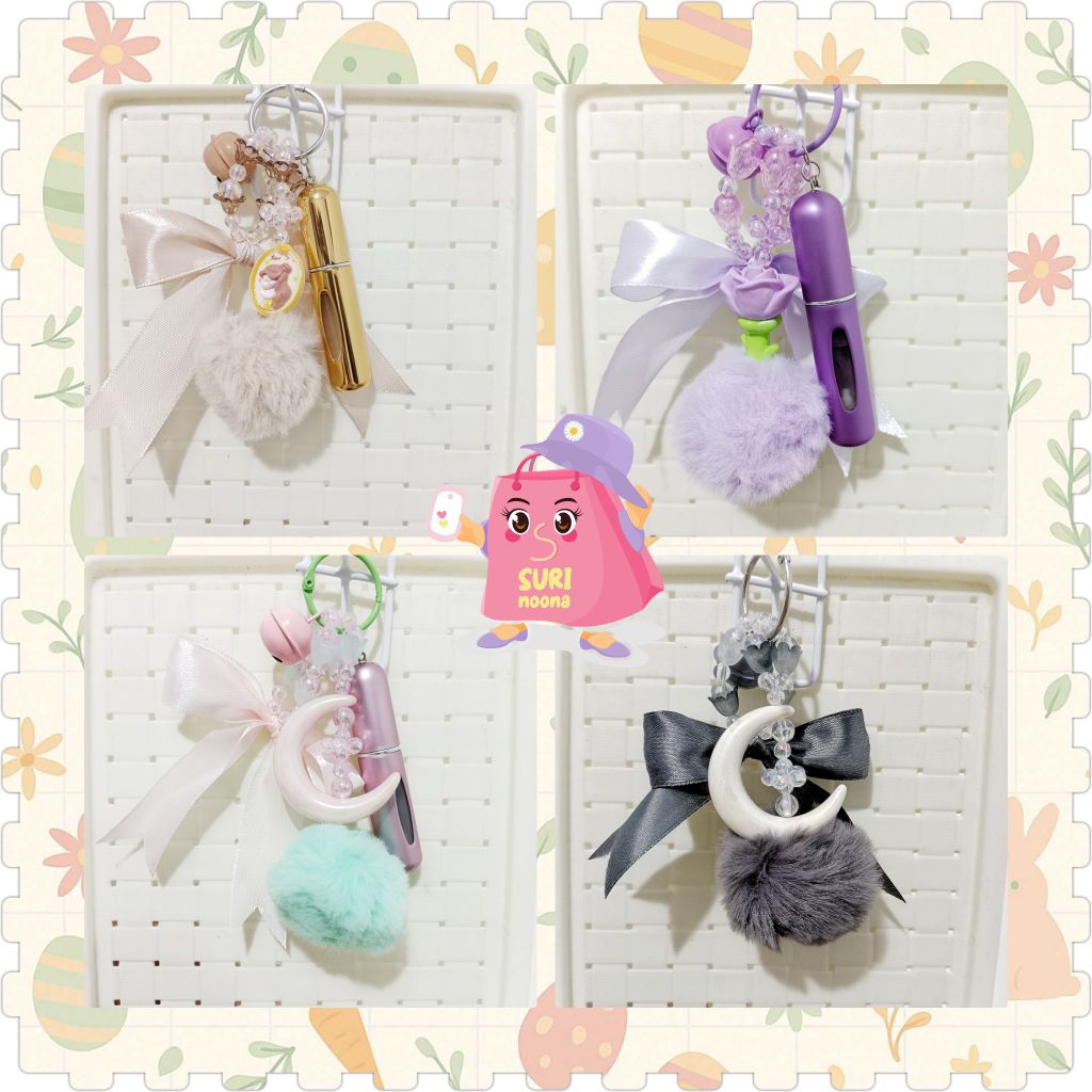 Gantungan Tas Bag charm botol parfume mini - Bagcharm Hiasan Tas dengan botol parfume mini trafel si