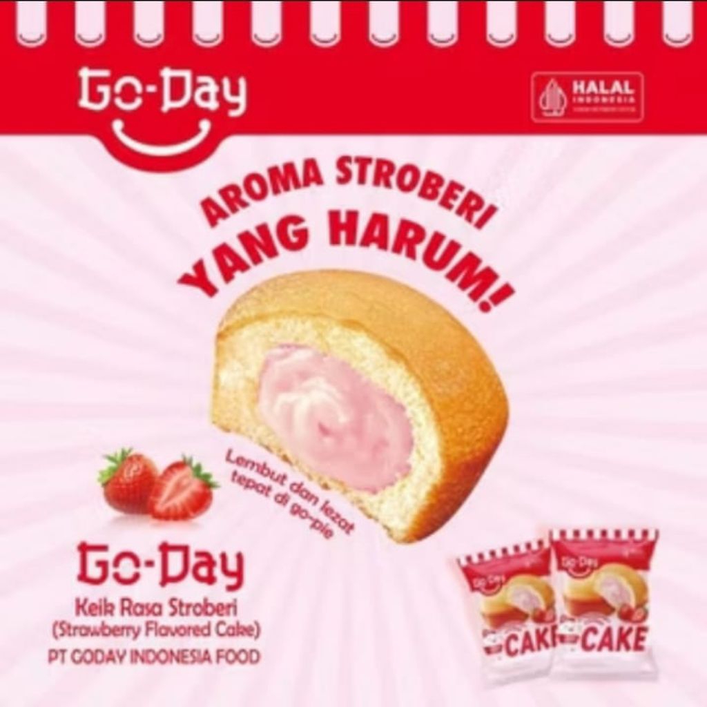 

PROMO TERBATAS 5 PCS Go - Day Strawberry Cake