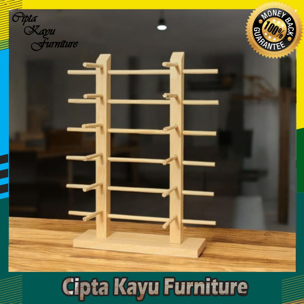 rak kacamata kayu jati Belanda minimalis,rak susun tangga kacamata ,rak display gantungan kacamata s