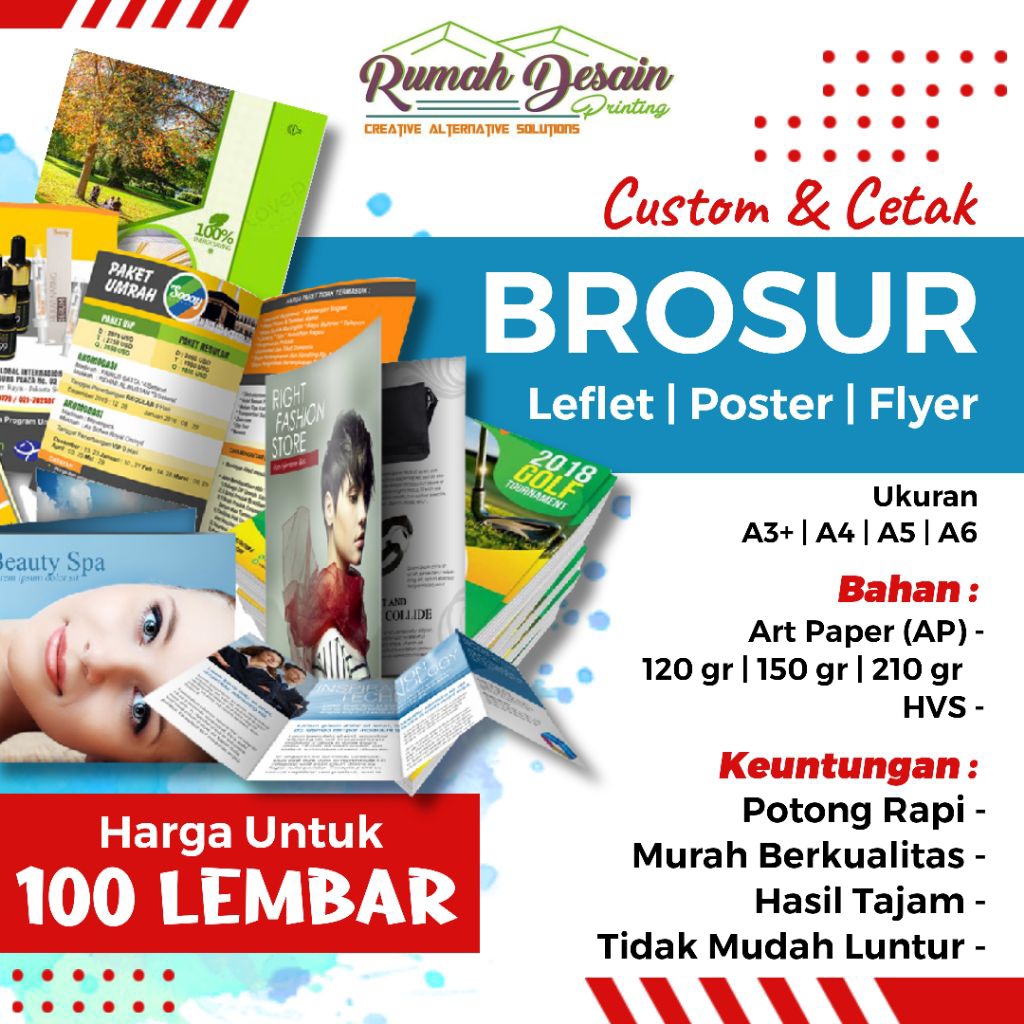 

[50 Lembar] Cetak Brosur Poster Murah Ukuran A3+ 32×48cm | Bahan Art Paper 120gr 150gr 210gr HVS