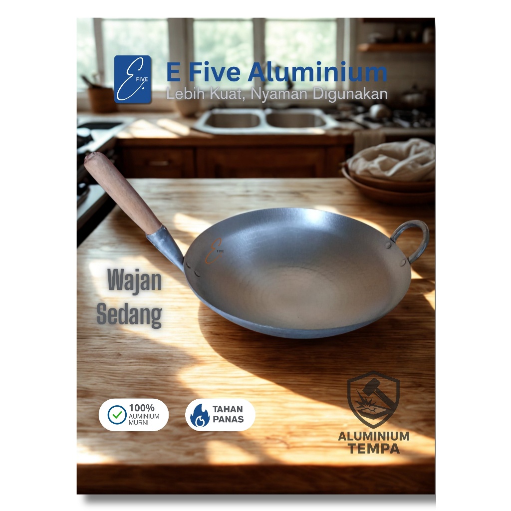 Wajan Gagang 30cm - Aluminium Tempa (Wajan Dengan Gagang Anti Panas)