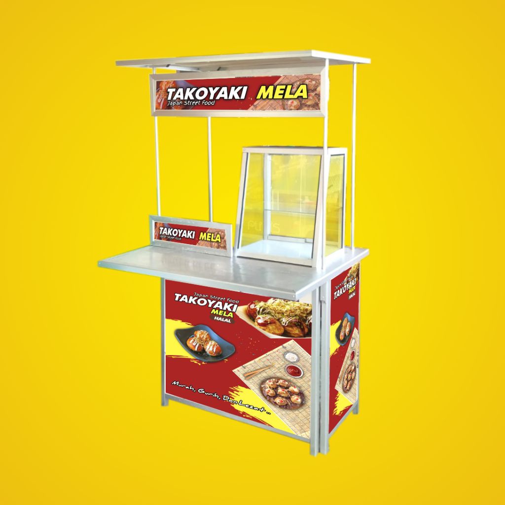 Booth Portable + Etalase + Atap +  Meja Depan / Gerobak lipat / Meja Lipat
