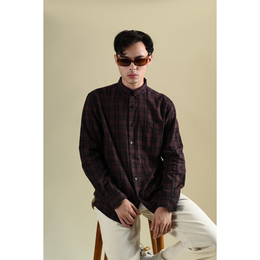 Heymale  The Ultimate Solid Flannel Kemeja Pria Lengan Panjang
