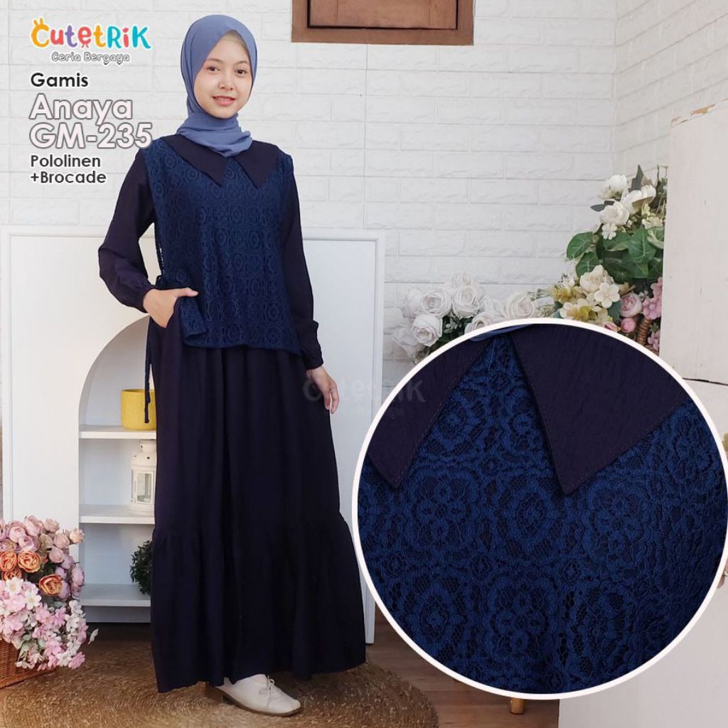 Gamis Anak Brokat Korean Style Gamis Pesta Mewah Cutetrik