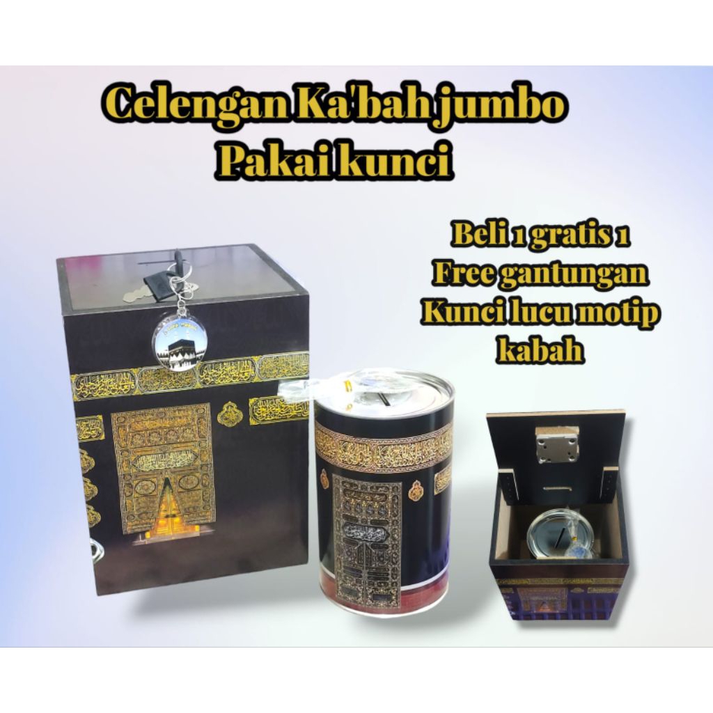Celengan Ka'bah Besar kunci Beli 1 Gratis 1 Celengan Celengan Kabah Umrah Beranak