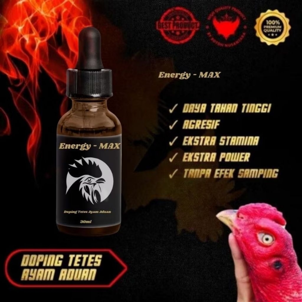 Doping Energ max  Meningkatkan Agresif Dan Power Ayam Aduan Jantan Jago Tingkatkan Stamina Kuatkan O