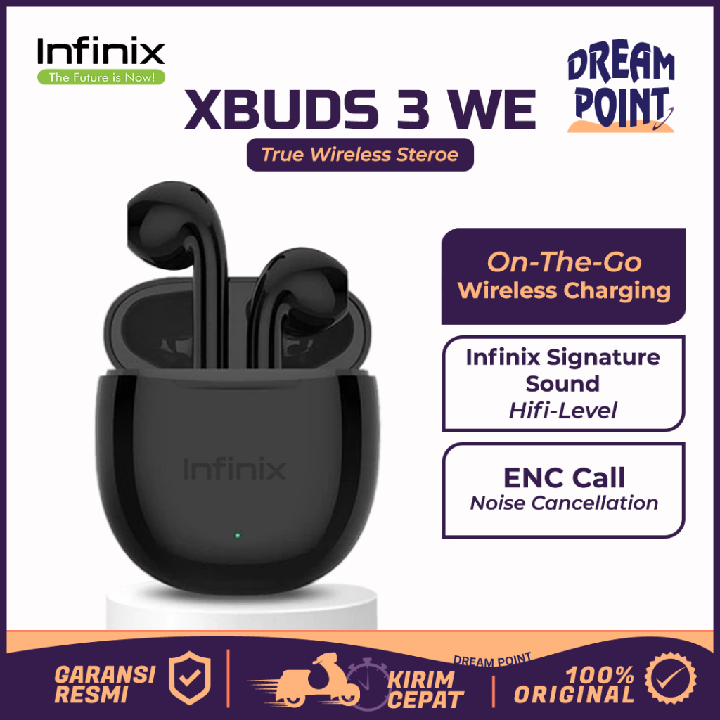 TWS Infinix XBuds 3 WE- XE 29, Earphone Wireless Headset Murah Earbuds TWS Bluetooth Original 100%