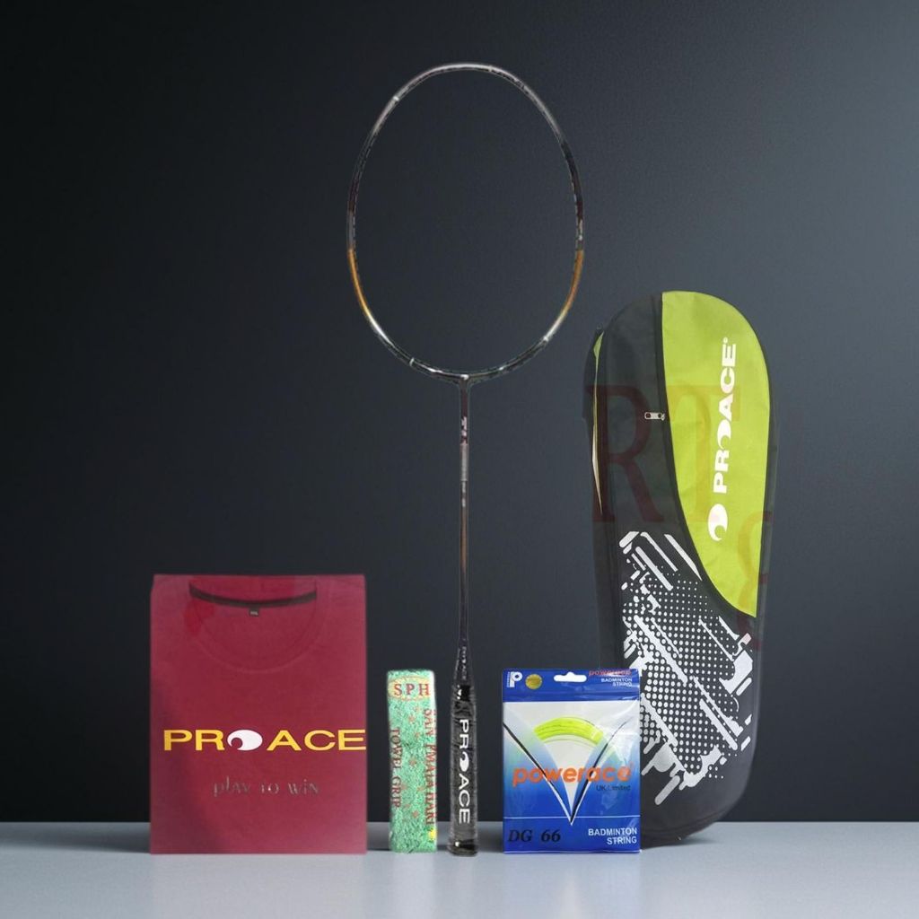 Raket Badminton Pro Ace Titanium 8 Bonus Komplit Raket ProAce Titanium 8