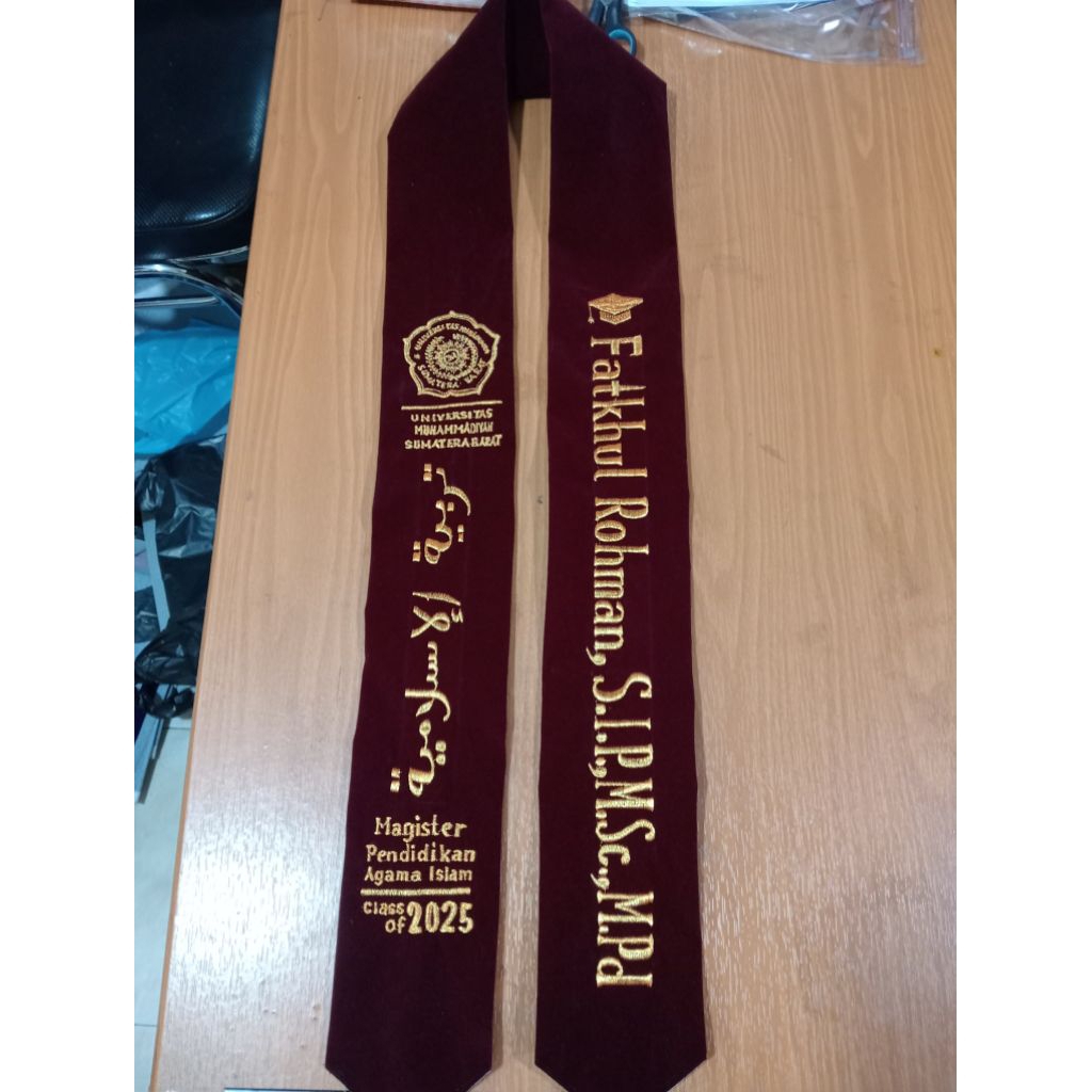 Salempang Kalung + Logo Kampus Bordir+ Tulisan Arab