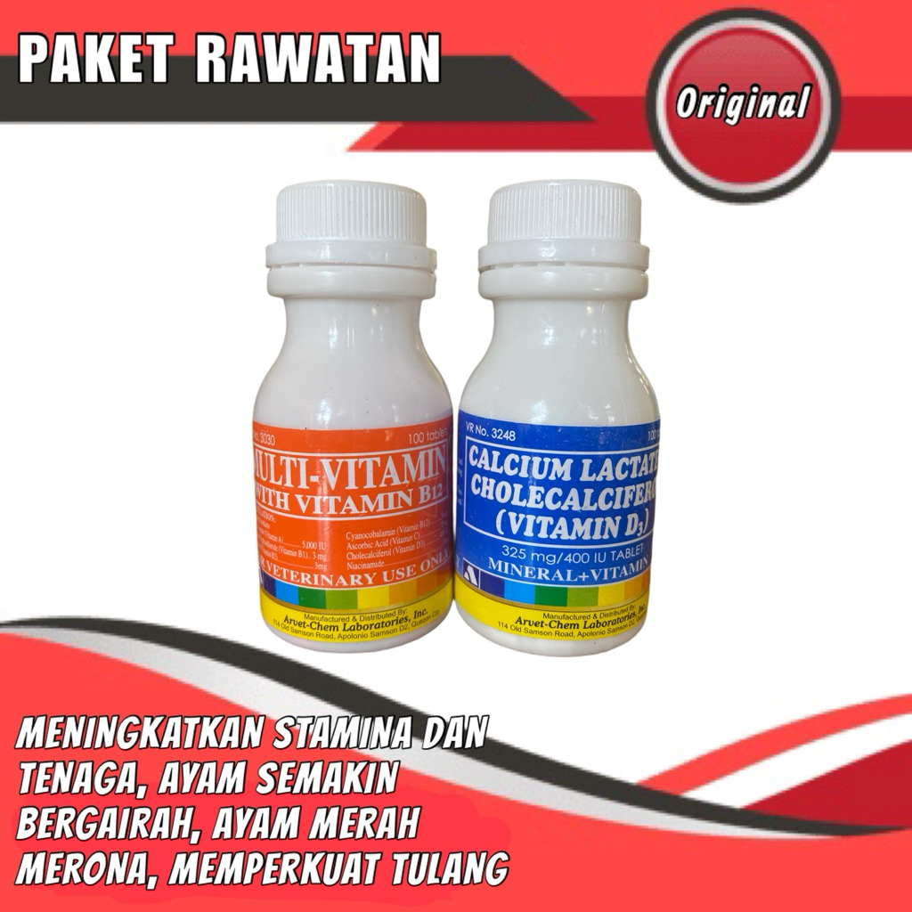 Paket multivitamin dan calcium lactate ayam aduan