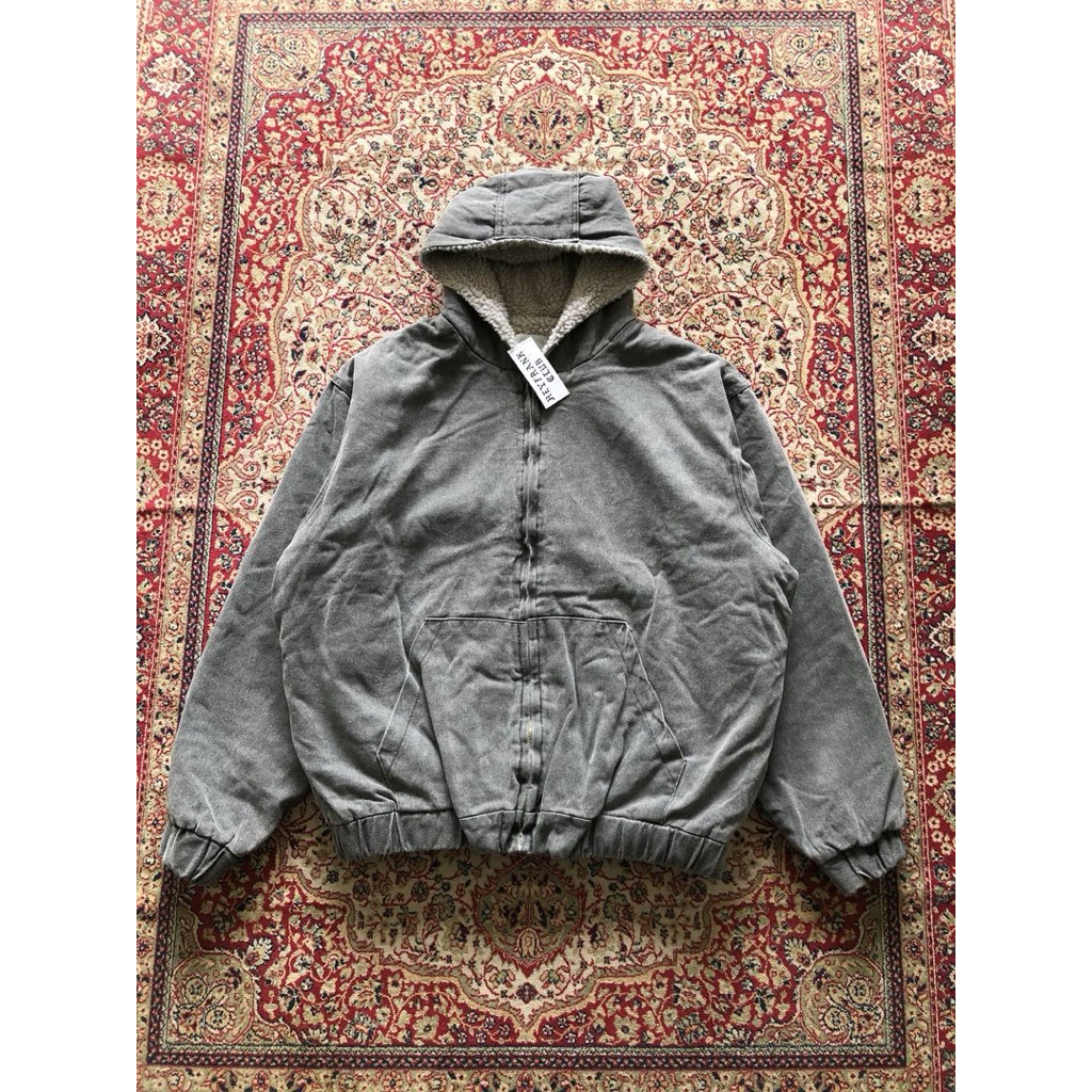 Slogan overdyed duck canvas active jacket Vintage duck canvas active jacket G165